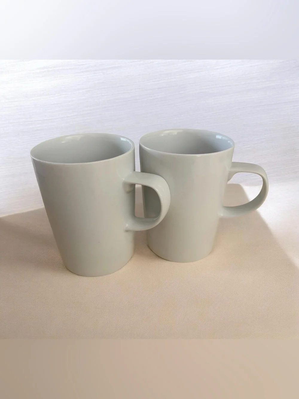 Crate&Barrel Classic White Ceramic Coffee Mug - Set of 2